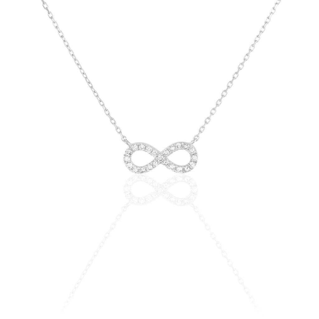 Collier Infini Empierre Or Blanc Diamant