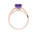 Bague Marie-camille Or Rose Amethyste Et Oxyde De Zirconium - Bagues solitaires Femme | Histoire d&rsquo;Or