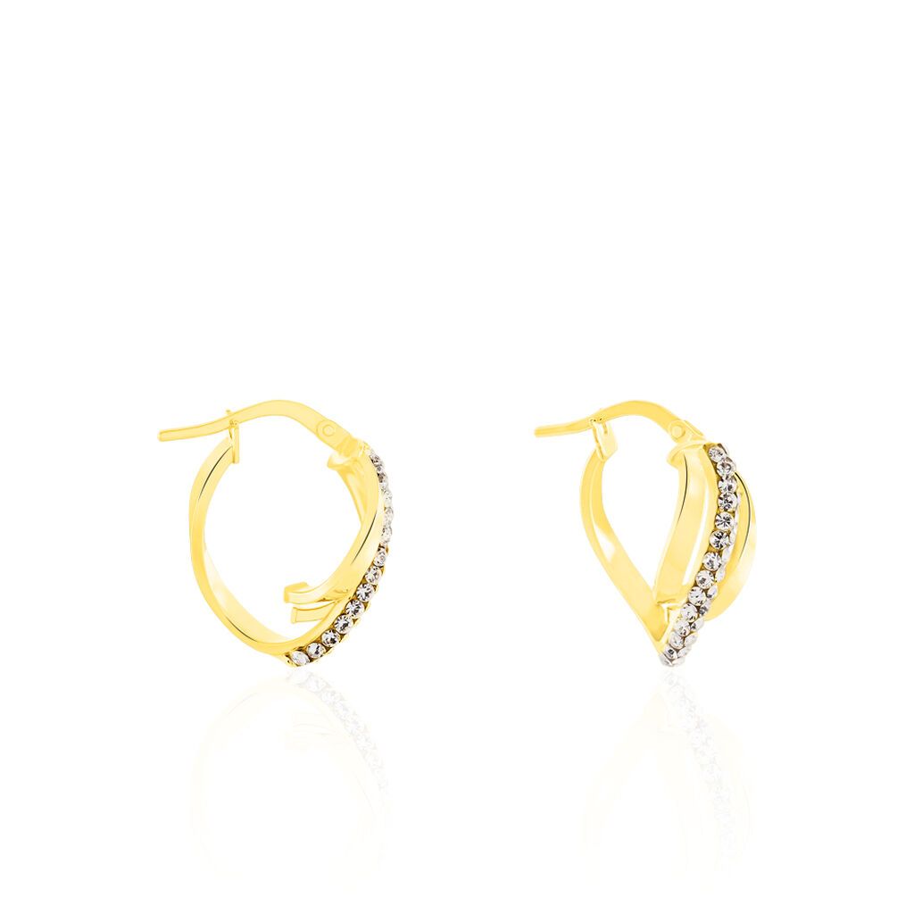 Cr&eacute;oles Mitica Or Jaune Strass - Boucles d'oreilles cr&eacute;oles Femme | Histoire d&rsquo;Or
