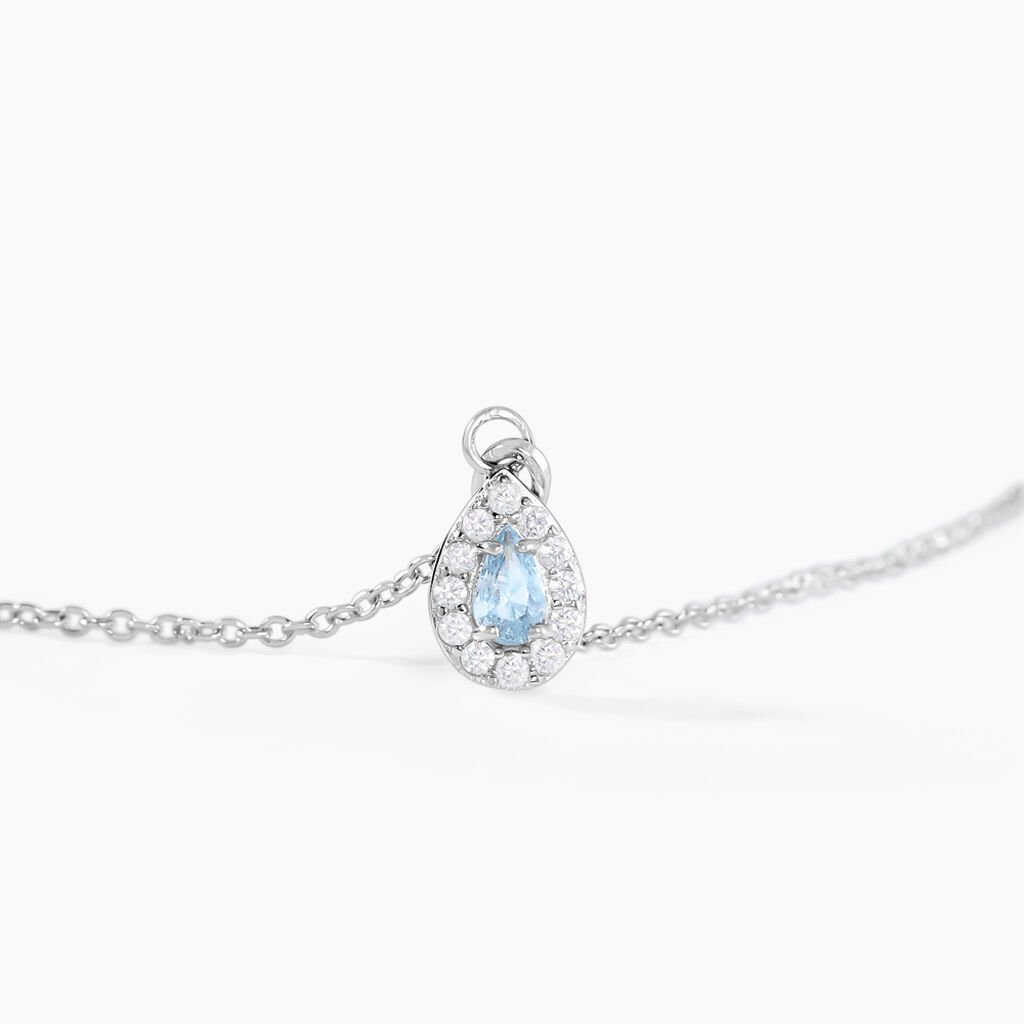 Collier Court Argent Blanc Tania Oxyde De Zirconium - Ras de cou Femme | Histoire d’Or