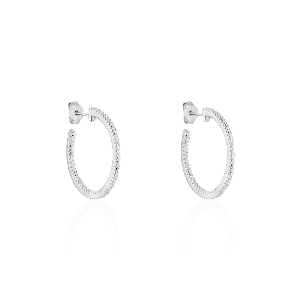 Cr&eacute;oles Argent Django Oxydes De Zirconium - Boucles d'oreilles cr&eacute;oles Femme | Histoire d&rsquo;Or