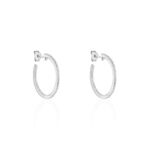 Cr&eacute;oles Argent Django Oxydes De Zirconium - Boucles d'oreilles cr&eacute;oles Femme | Histoire d&rsquo;Or