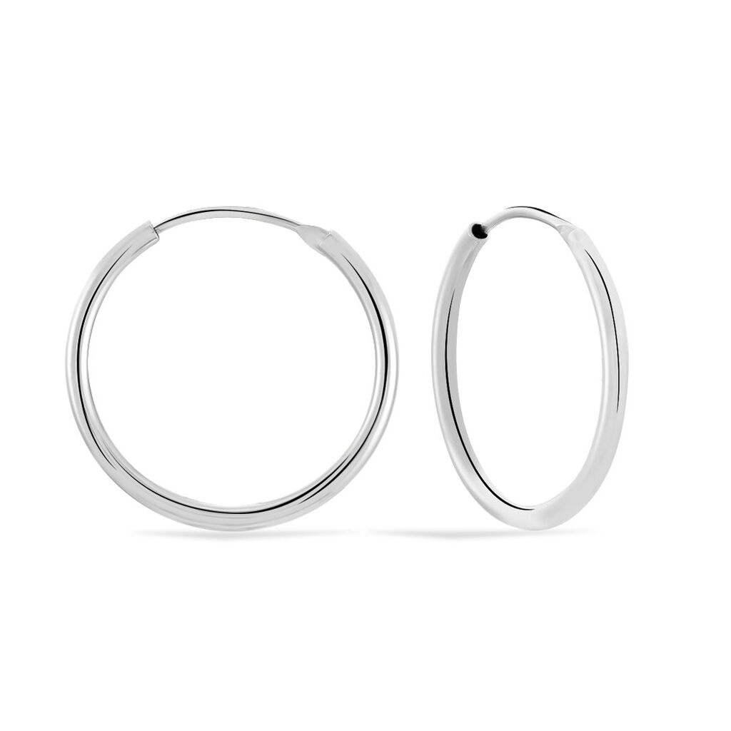 Créoles Argent Blanc Olympia - Boucles d'oreilles créoles Femme | Histoire d’Or
