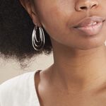 Cr&eacute;oles Aglae Acier Blanc - Boucles d'oreilles cr&eacute;oles Femme | Histoire d&rsquo;Or