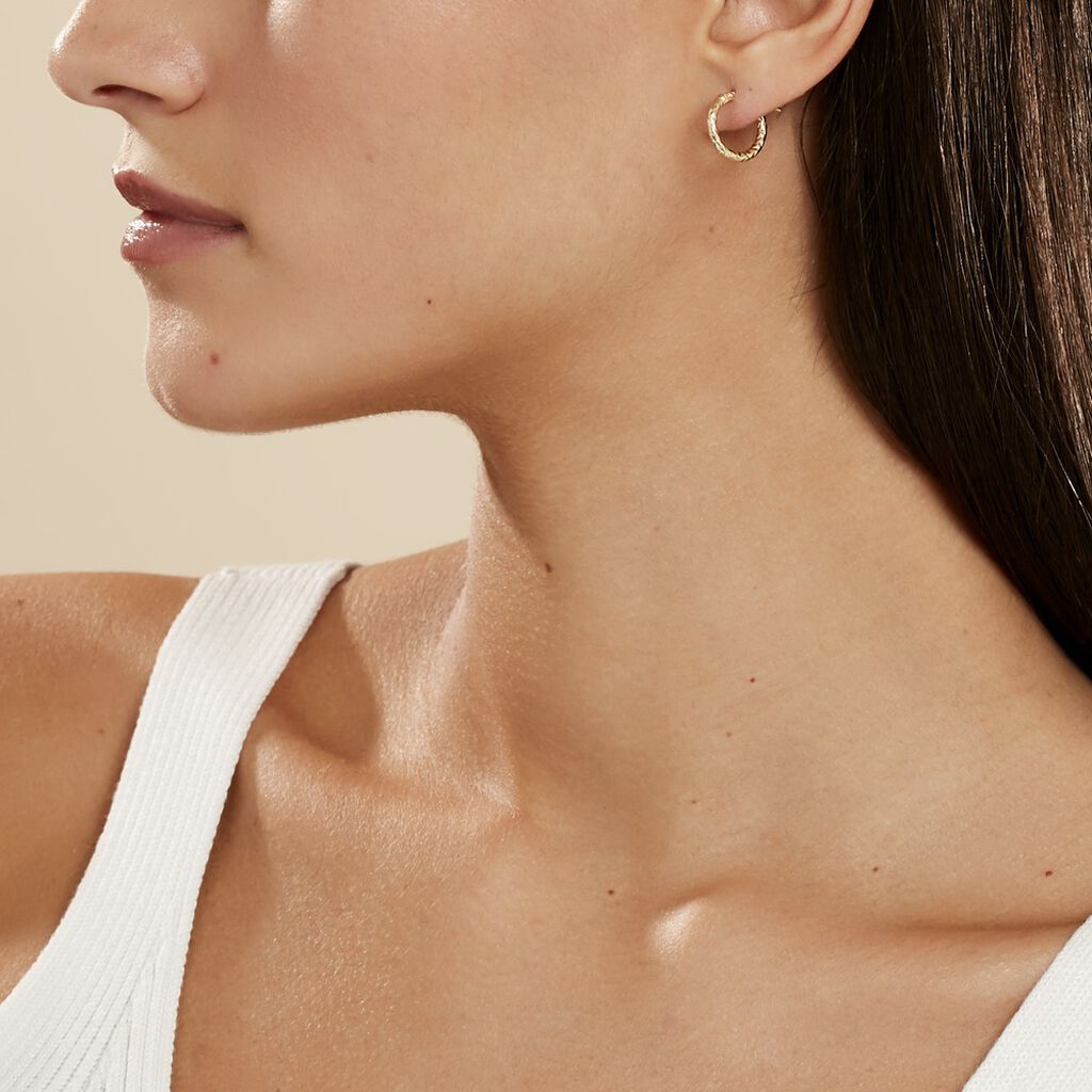 Créoles Cayla Or Jaune - Boucles d'oreilles créoles Femme | Histoire d’Or
