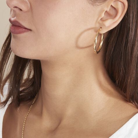 Créoles Or Jaune Torsadé - Boucles d'oreilles créoles Femme | Histoire d’Or