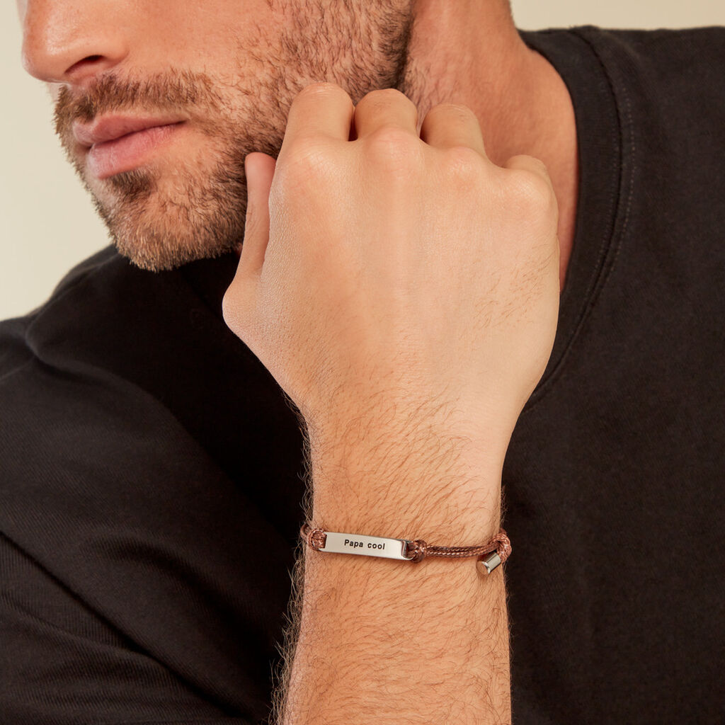 Bracelet Todd Acier Blanc - Bracelets cordon Homme | Histoire d’Or