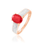 Bague Crista Or Rose Rubis Et Diamant - Bagues solitaires Femme | Histoire d&rsquo;Or