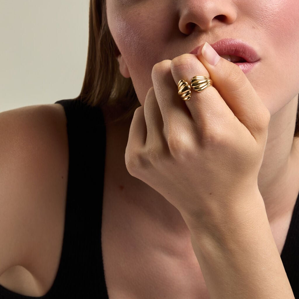 Bague Vaclav Argent Dor&eacute; A L'Or 750/1000 - Bijoux sans pierre Femme | Histoire d&rsquo;Or