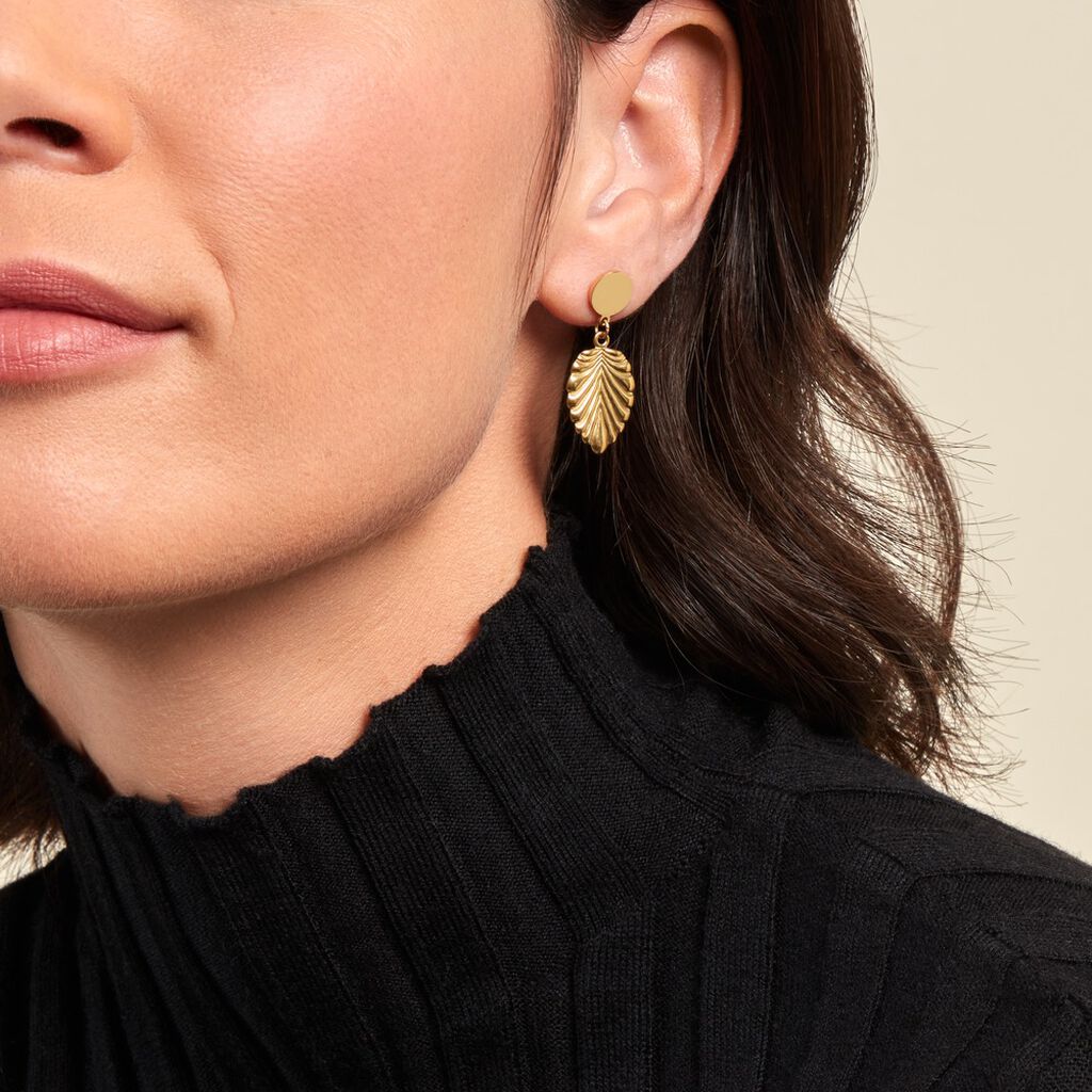 Boucles D'oreilles Pendantes Hristina Acier Jaune - Boucles d'oreilles fantaisie Femme | Histoire d’Or