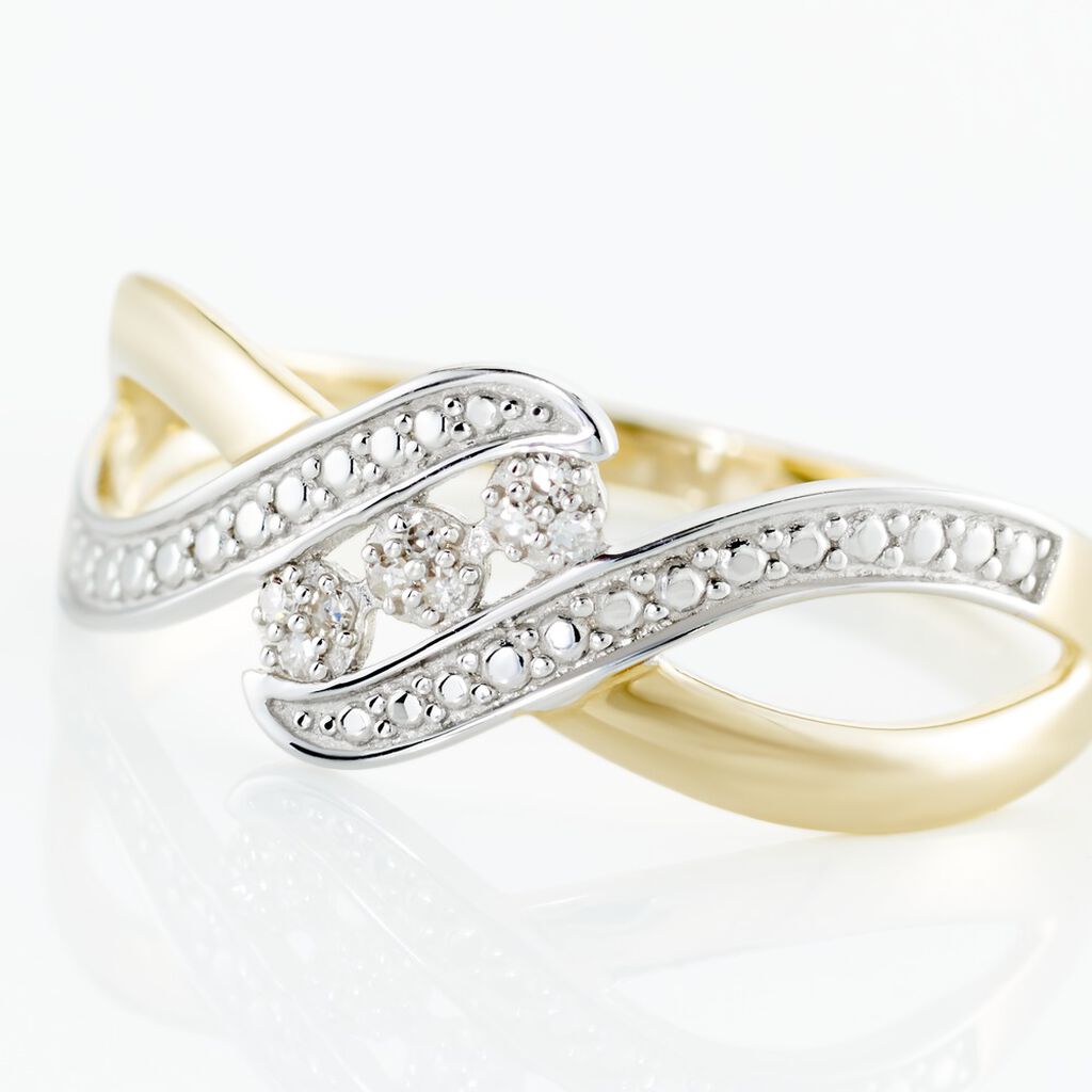 Bague Or Bicolore Aatu Diamants - Bagues avec pierre Femme | Histoire d’Or