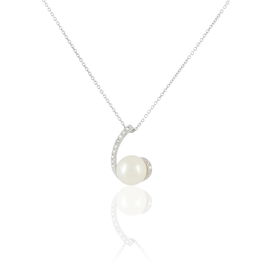 Collier Angel Or Blanc Perle De Culture Et Diamant - Bijoux Femme | Histoire d’Or
