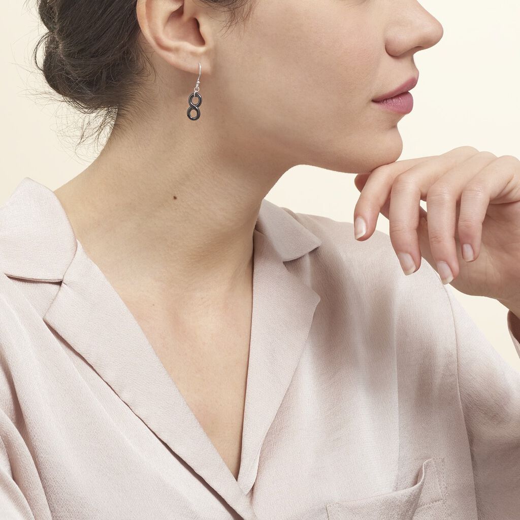 Boucles D'oreilles Pendantes Alicia Argent Blanc Céramique - Boucles d'oreilles fantaisie Femme | Histoire d’Or