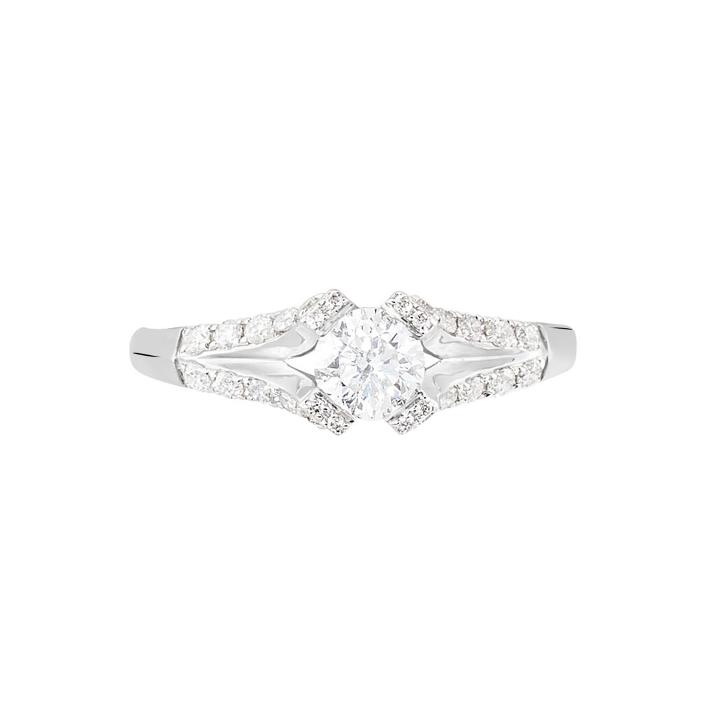 Bague Solitaire Ingrid Or Blanc Diamant - Bagues solitaires Femme | Histoire d&rsquo;Or