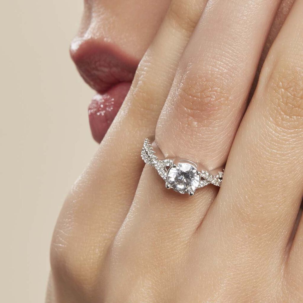 Bague Karin Argent Blanc Oxyde De Zirconium - Bagues solitaires Femme | Histoire d’Or