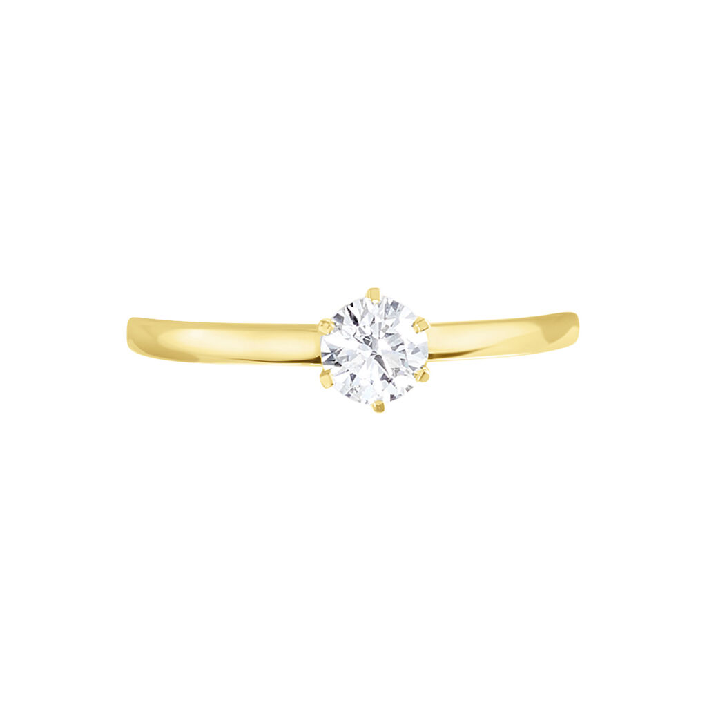 Bague Solitaire Natalia Or Jaune Diamant Synthetique - Bagues solitaires Femme | Histoire d’Or