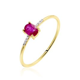Bague Or Jaune Jehane Rubis Diamants - Bagues solitaires Femme | Histoire d’Or