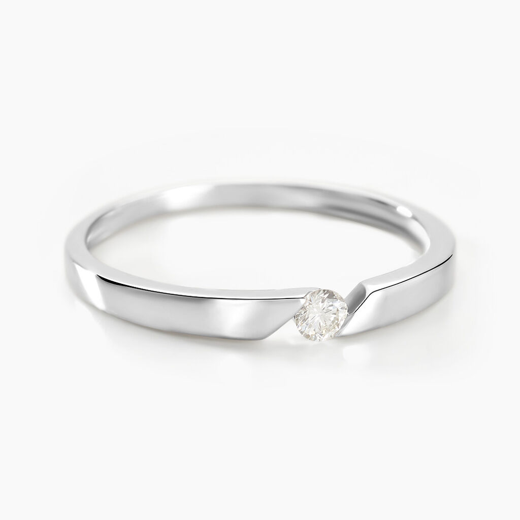 Bague Or Blanc Anilie Diamant - Bagues solitaires Femme | Histoire d’Or