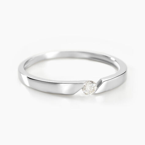 Bague Or Blanc Anilie Diamant - Bagues solitaires Femme | Histoire d’Or