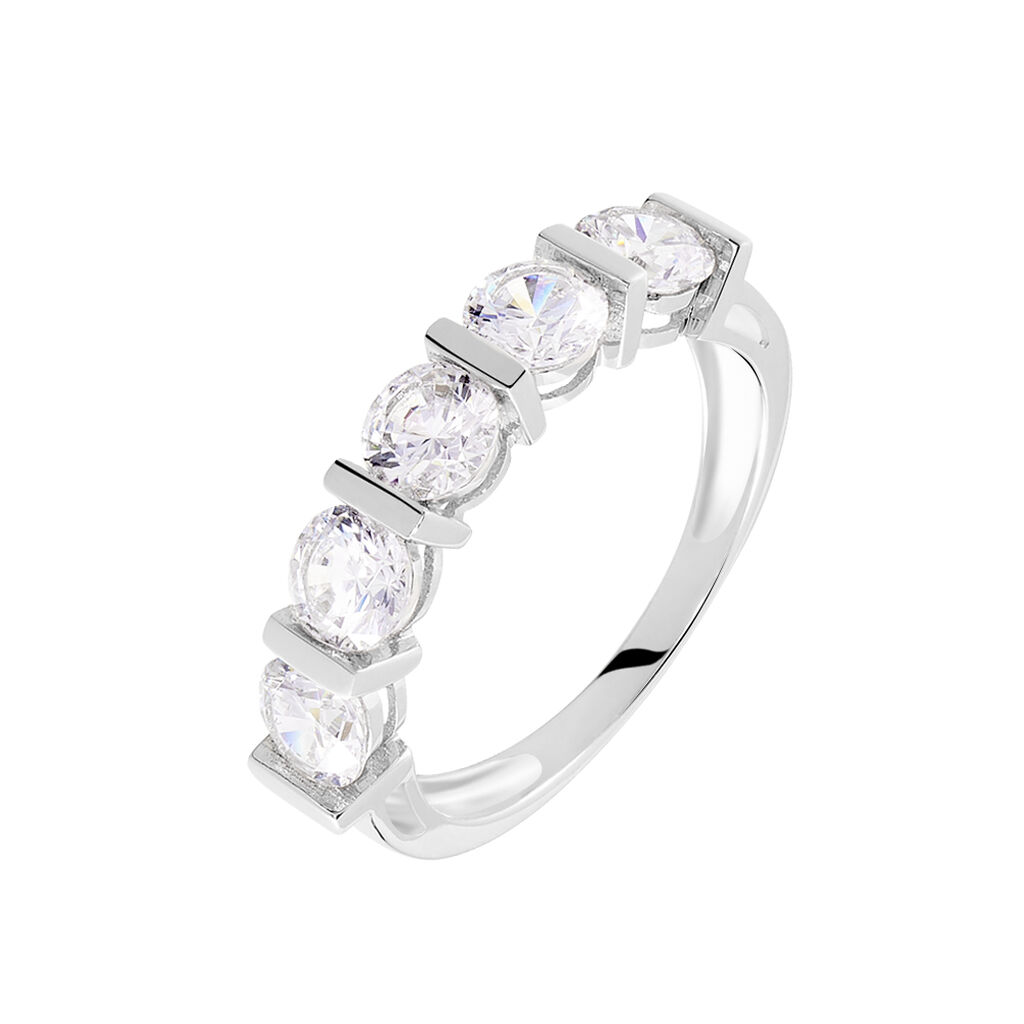 Bague Lyana Or Blanc Oxyde De Zirconium - Bagues avec pierre Femme | Histoire d’Or