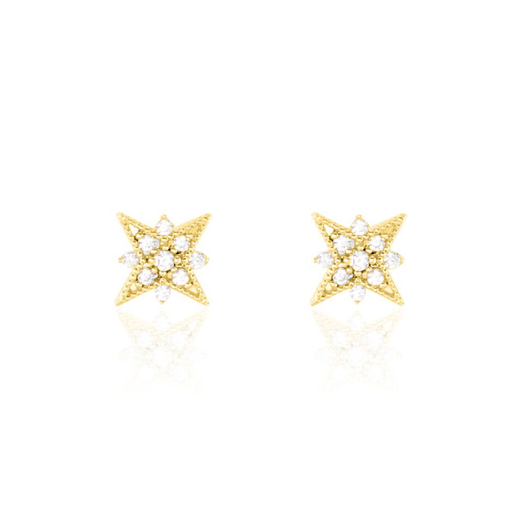 Boucles D'oreilles Puces Konstantsia Or Jaune Oxyde - Clous d'oreilles Femme | Histoire d’Or