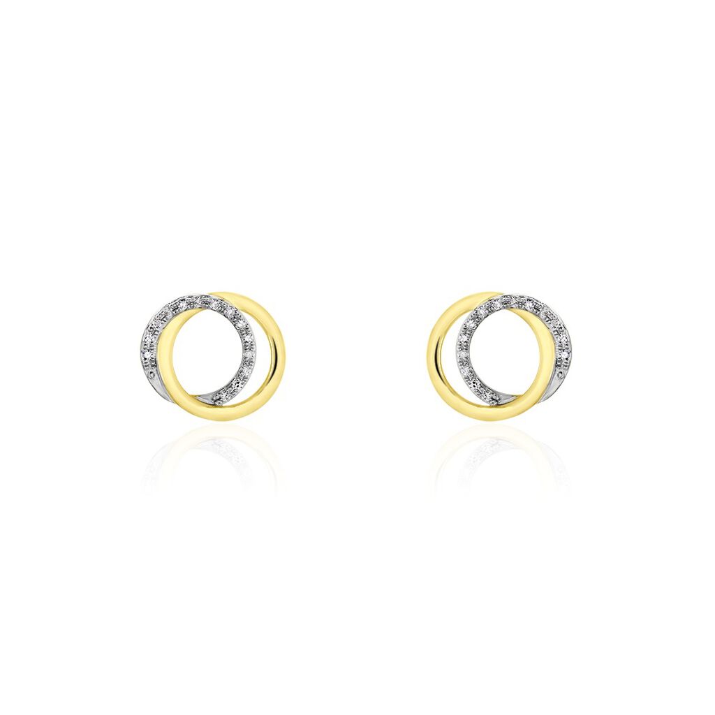 Boucles D'oreilles Or Jaune Tresha Diamants - Clous d'oreilles Femme | Histoire d&rsquo;Or