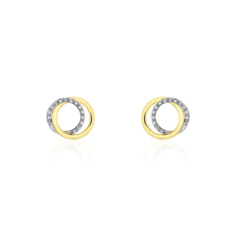 Boucles D'oreilles Or Jaune Tresha Diamants - Clous d'oreilles Femme | Histoire d&rsquo;Or