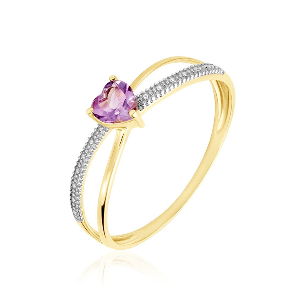 Bague Rory Or Jaune Amethyste - Bagues solitaires Femme | Histoire d&rsquo;Or