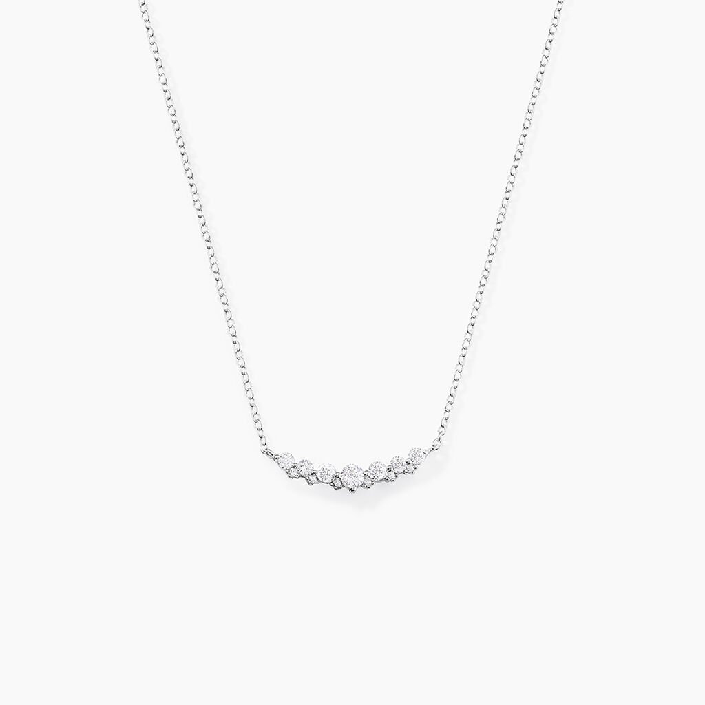 Collier Aliah Argent Blanc Oxyde De Zirconium - Colliers fantaisie Femme | Histoire d&rsquo;Or