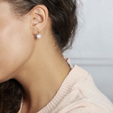 Boucles D'oreilles Pendantes Oxyde Rond Or Jaune Oxyde De Zirconium - Boucles d'oreilles pendantes Femme | Histoire d’Or