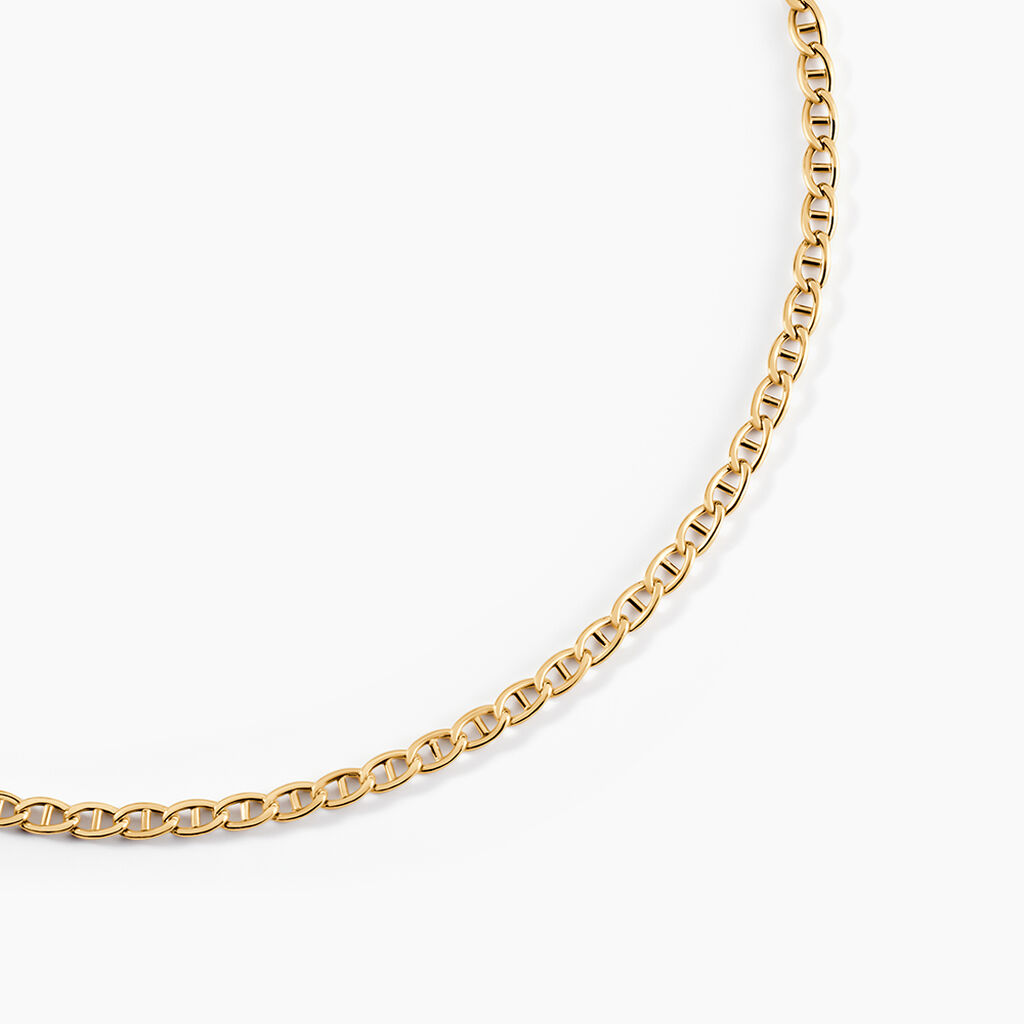 Collier Capucin Or Jaune Maille Marine Plate - Chaines Homme | Histoire d&rsquo;Or
