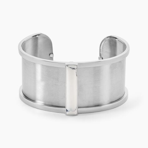 Bracelet Jonc Melvyna Acier Blanc Pierre De Synthese - Bracelets joncs Femme | Histoire d&rsquo;Or