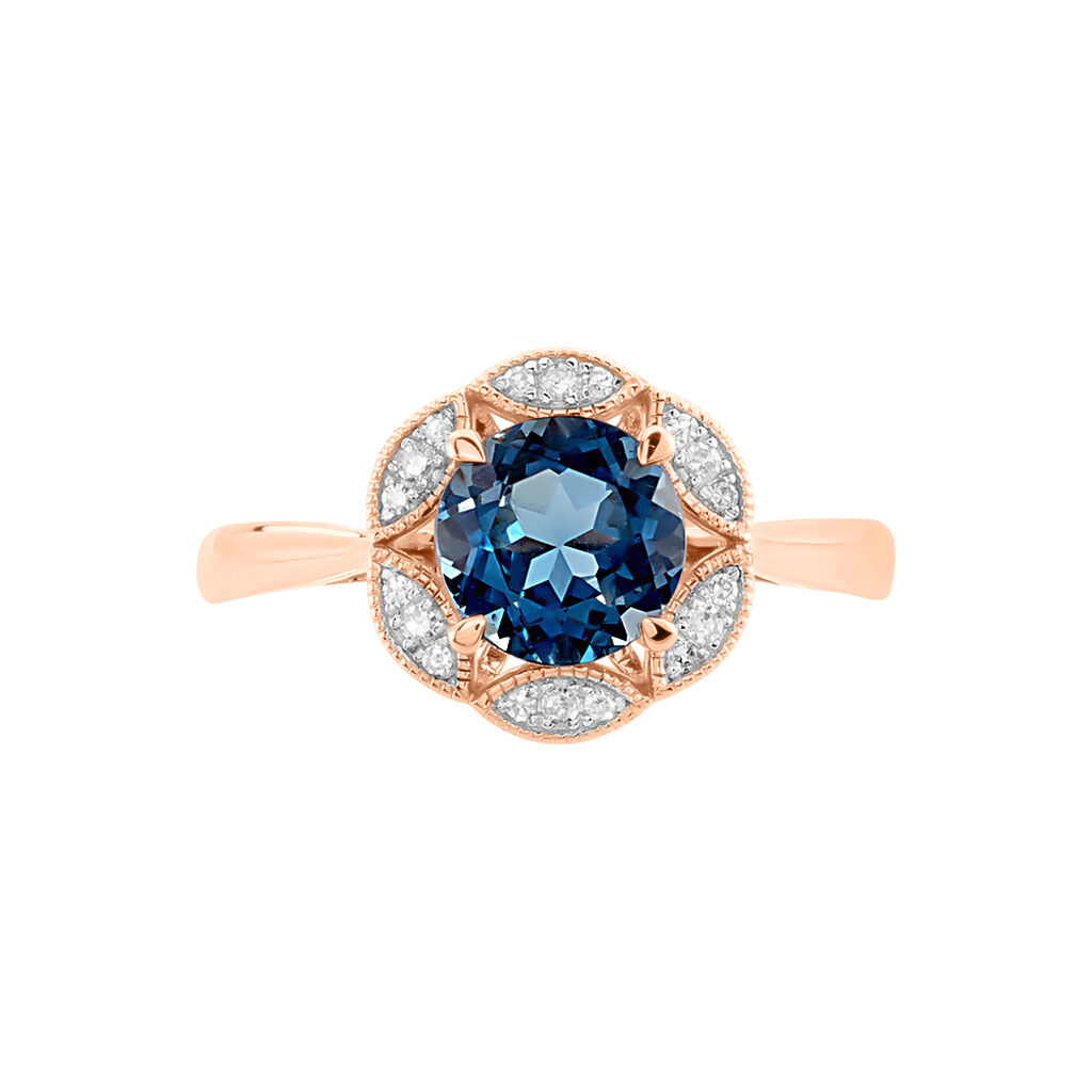 Bague Adryene Or Rose Topaze Et Oxyde De Zirconium - Bagues solitaires Femme | Histoire d&rsquo;Or