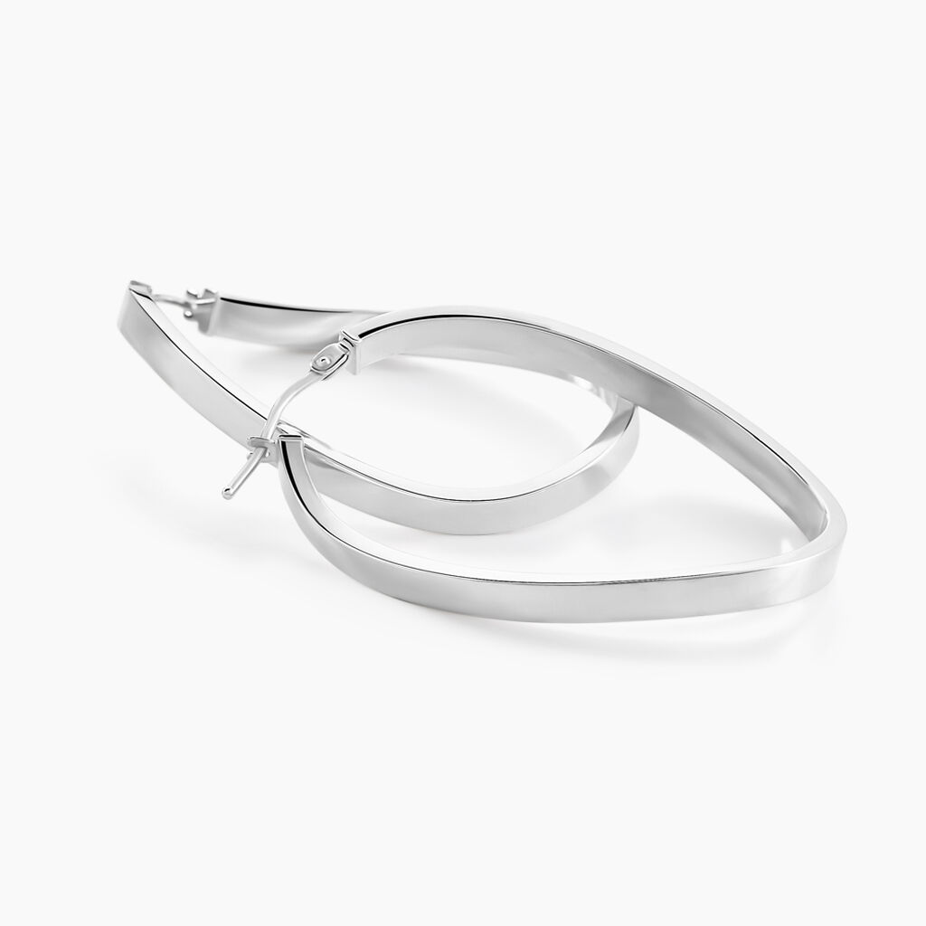 Cr&eacute;oles Silla Or Blanc - Boucles d'oreilles cr&eacute;oles Femme | Histoire d&rsquo;Or