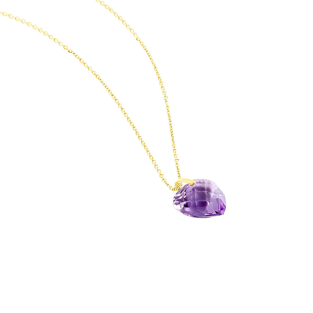 Collier Ludmille Or Jaune Amethyste - Colliers Coeur Femme | Histoire d’Or