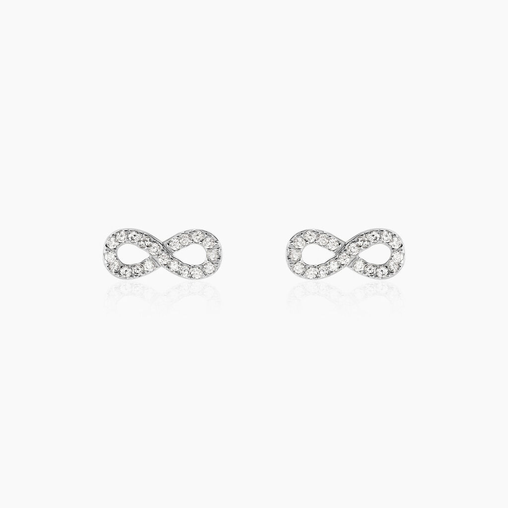 Boucles D'oreilles Puces Emrys Argent Blanc Oxyde De Zirconium - Boucles d'oreilles fantaisie Femme | Histoire d’Or