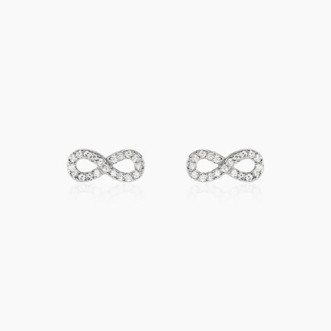 Boucles D'oreilles Puces Emrys Argent Blanc Oxyde De Zirconium - Boucles d'oreilles fantaisie Femme | Histoire d’Or