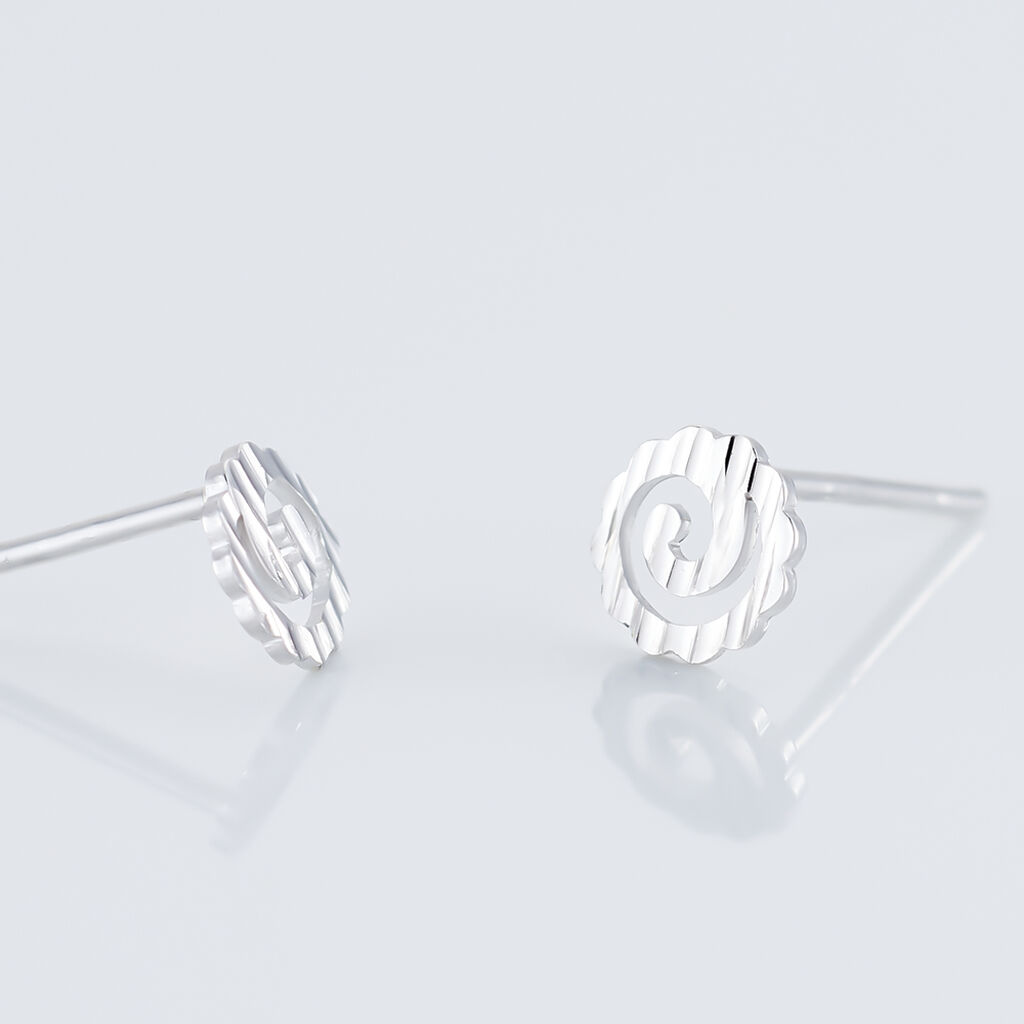 Boucles D'oreilles Puces Selima Argent Blanc - Boucles d'oreilles fantaisie Femme | Histoire d’Or