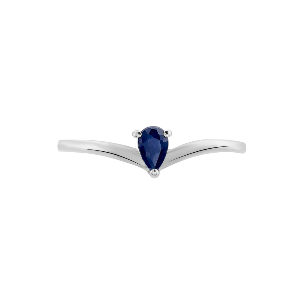 Bague Solitaire Goutte Or Blanc Saphir - Bagues solitaires Femme | Histoire d’Or