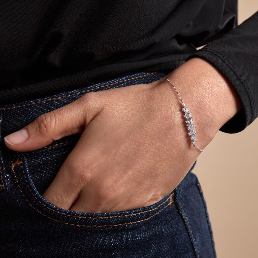 Bracelet Argent Blanc Precieux Flocon Oxyde De Zirconium - Bracelets Femme | Histoire d’Or