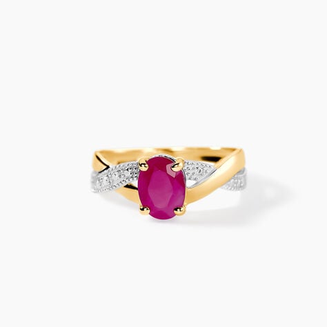 Bague Or Jaune Candice Rubis - Bagues solitaires Femme | Histoire d&rsquo;Or
