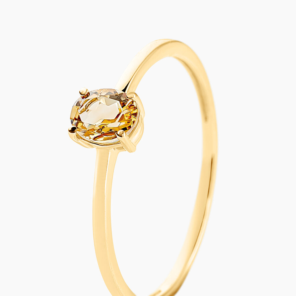 Bague Valentino Or Jaune Citrine - Bagues solitaires Femme | Histoire d&rsquo;Or