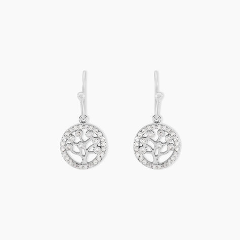 Boucles D'oreilles Pendantes Chimere Argent Blanc Oxyde De Zirconium - Boucles d'oreilles fantaisie Femme | Histoire d’Or