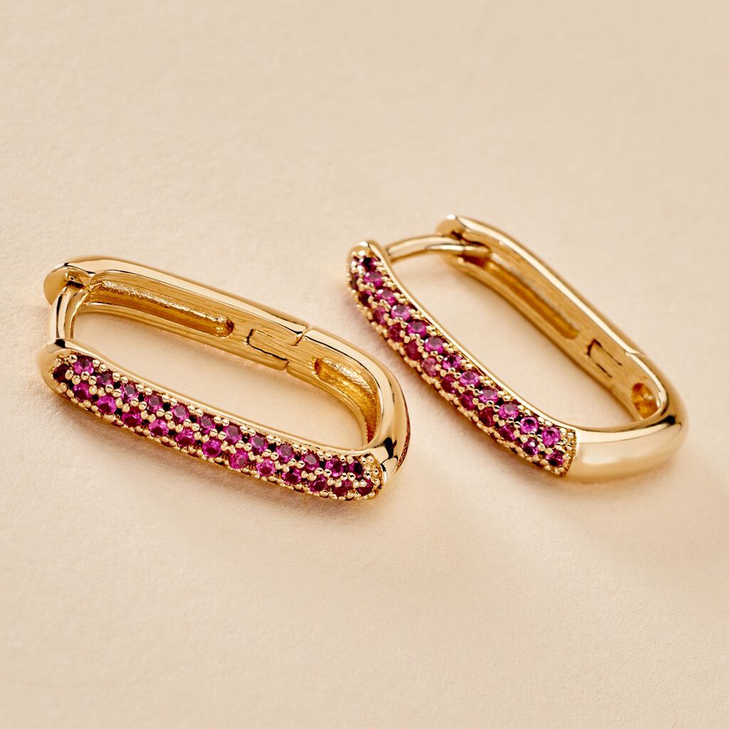 Créoles Domingo Plaqué Or Jaune Spinelle Synthétique - Boucles d'oreilles créoles Femme | Histoire d’Or