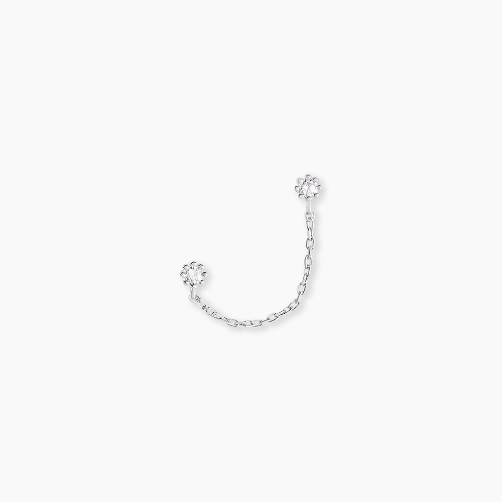 Bijou D'oreille Unitaire Argent Blanc Rocca Oxyde De Zirconium - Piercings d'oreilles Femme | Histoire d&rsquo;Or