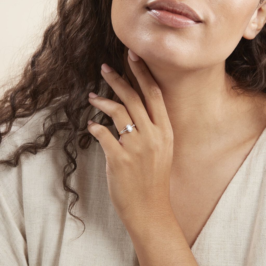 Bague Solitaire Fallon Or Jaune Oxyde De Zirconium - Bagues solitaires Femme | Histoire d’Or
