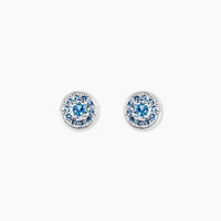 Boucles D'oreilles Puces Auxana Argent Blanc Oxyde De Zirconium