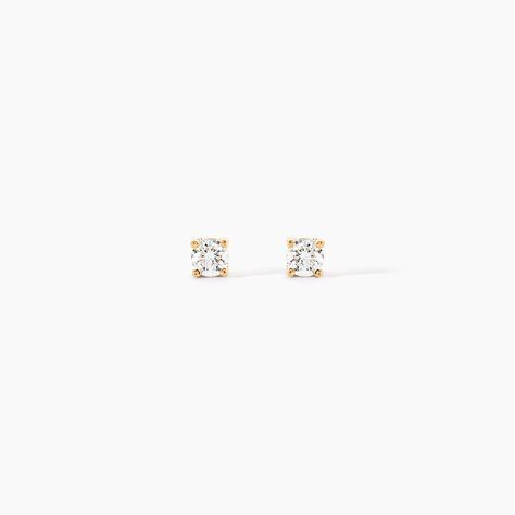 Boucles D'Oreilles Puces One Or Jaune Diamants - Boucles d'oreilles pierres pr&eacute;cieuses Femme | Histoire d&rsquo;Or