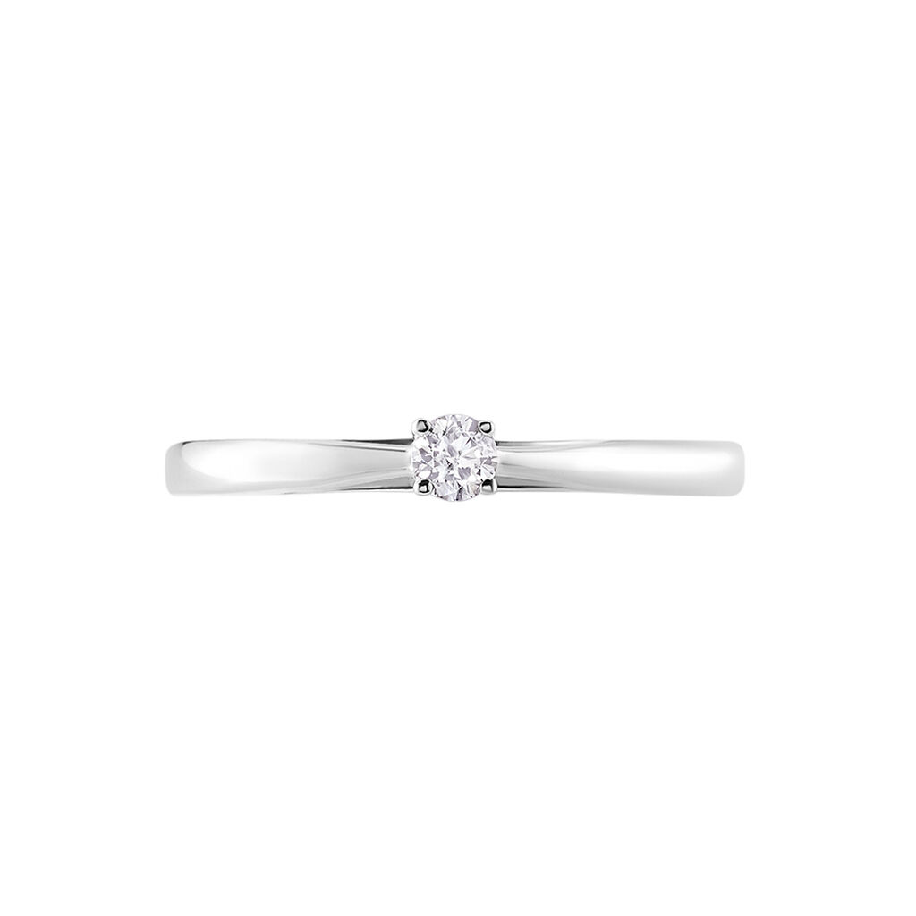 Bague Solitaire Iris Or Blanc Diamant - Bagues solitaires Femme | Histoire d’Or