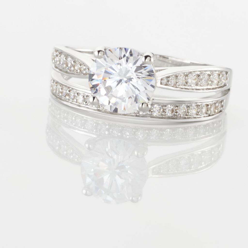 Solitaire Aarone Or Blanc Oxyde - Bagues solitaires Femme | Histoire d’Or